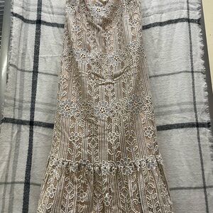 Anthropologie Cream Lace Midi Dress